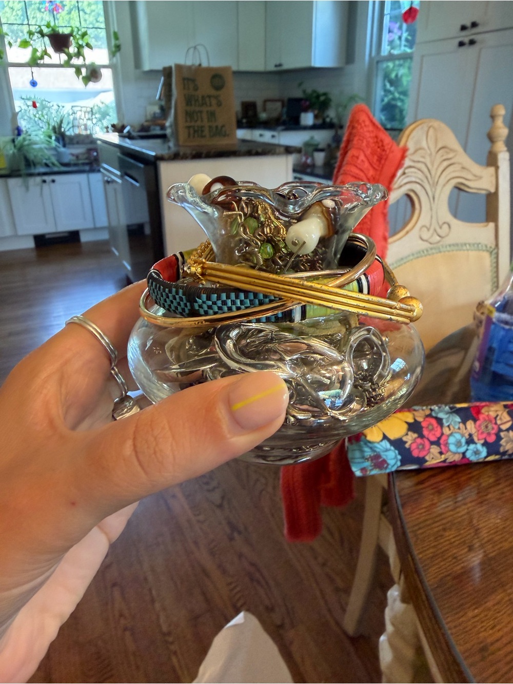 Small Decorative Glass Vase with Assorted mystery jewelry